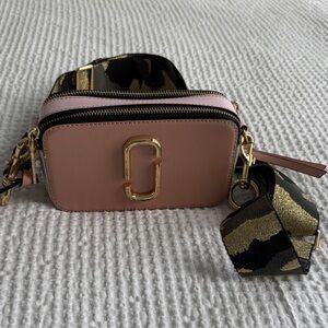 Marc Jacobs Blush Pink Crossbody Bag with Gold Accents